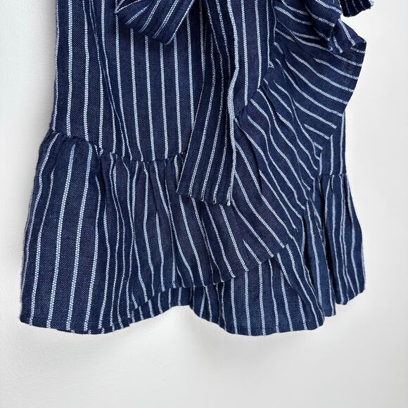 NWT Alexis Konner Striped One Shoulder Linen Mini Dress - Picture 6 of 10